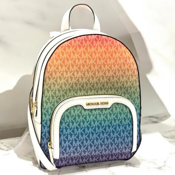 Michael Kors Jaycee Medium Rainbow Signature Logo Backpack Rainbow main image 8